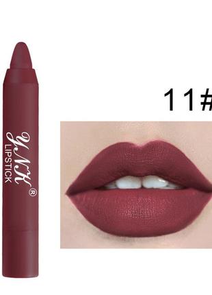 Акция!!! матовая водостойкая помада – карандаш для губ waterproof matte misty lipstick lasting crayon тон 11