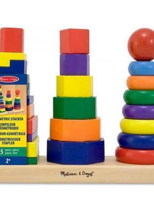 Развивающая игрушка melissa&doug геометрическая пирамидка (md10567)