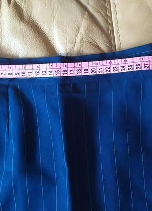Синяя юбка карандаш а мелкую полоску3 фото