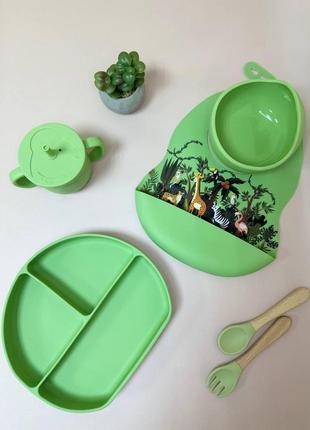 Посуд силіконовий для дитини з 6 предметів+подарунок🎁5 фото