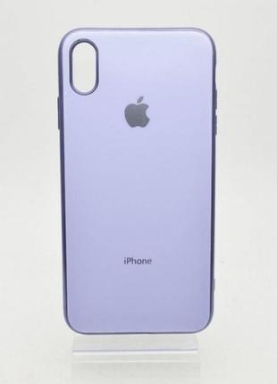 Чохол глянцевий з логотипом glossy silicon case для iphone xs max beige pink