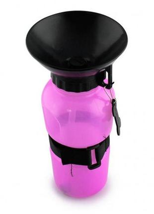 Поїльник для собак переносний dog water bottle 7363, рожевий1 фото
