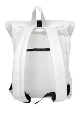 Женский белый вместительный рюкзак ролл для ноутбука5 фото