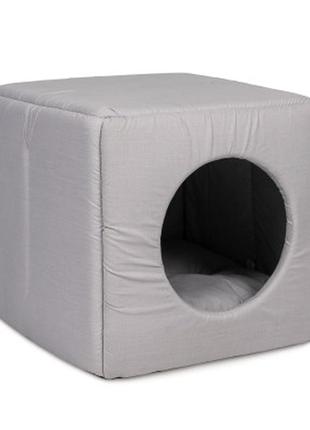 Домик для животных природа "cube" 40х40х37 см (серый) (4823082418886)