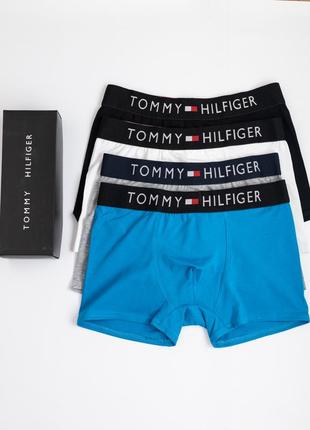 Чоловічі боксери подарунковий набір трусів 4 шт. tommy hilfiger н3062 в коробці бавовна th2 фото