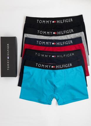 Чоловічі боксери подарунковий набір трусів 4 шт. tommy hilfiger н3062 в коробці бавовна th9 фото