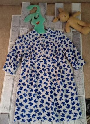 Сукня рубашка принт птахи