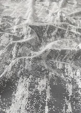 Тюль жаккард белый мрамор, гардина висота 2,8м2 фото
