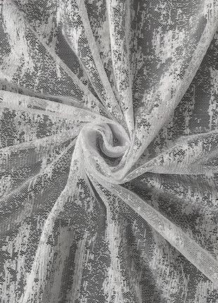Тюль жаккард белый мрамор, гардина висота 2,8м1 фото