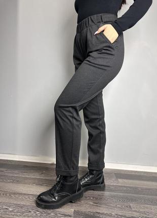Жіночі класичні штани сірі теплі modna kazka mkjl1108011-15 фото