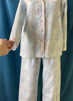 Теплая байковая пижама matalan рубашка+брюки3 фото