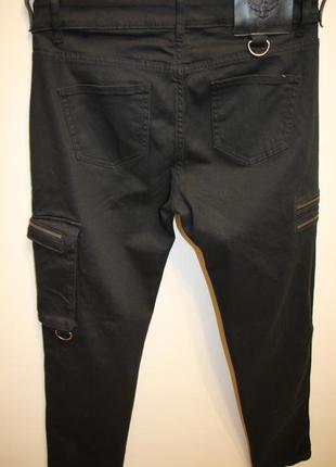 Байкерские, рокерские карго штаны black premium by emp7 фото