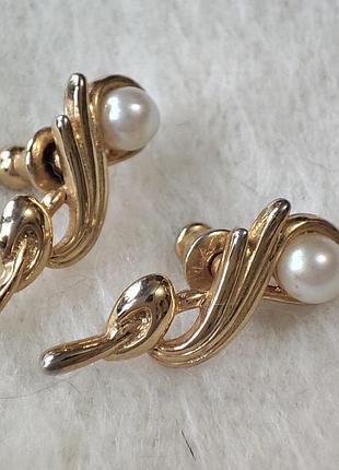 Вінтажні сережки з вставками під перли