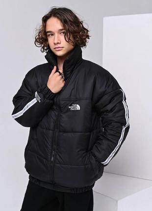 Куртка тёплая со светоотражающими лампасами 2423 "tnf" чёрный6 фото