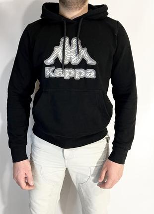 Свитшот kappa / свитер мужской kappa / черный свитер с капюшоном