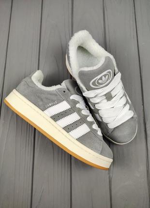 Adidas campus 00s winter gray white1 фото