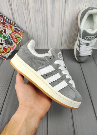 Adidas campus 00s winter gray white6 фото