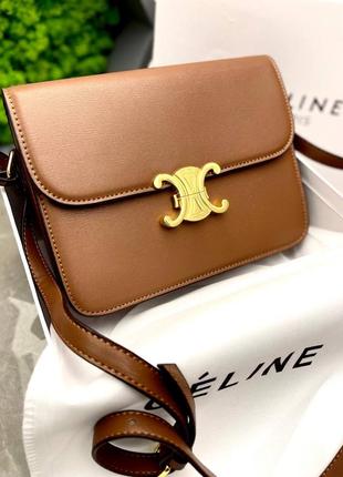 Сумка шкіряна руда в стилі celine