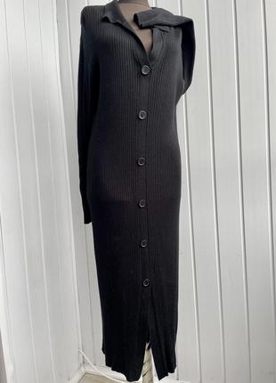 Стильное черное трикотажное платье threadbare1 фото