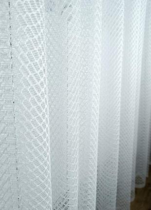 Тюль жаккард сетка, гардина в зал, спальню, с кордовой нитью, висота 2,95м5 фото