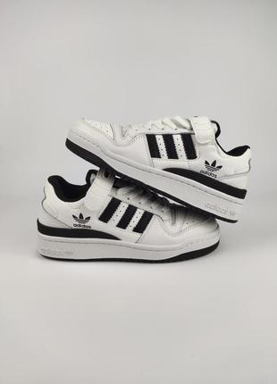 Adidas forum low white black6 фото