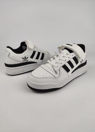 Adidas forum low white black3 фото