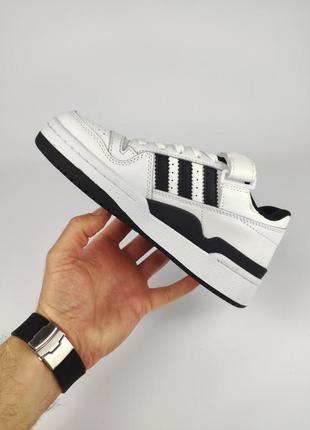 Adidas forum low white black2 фото