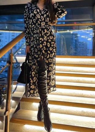 Леопардова сукня зара zara xs-s3 фото