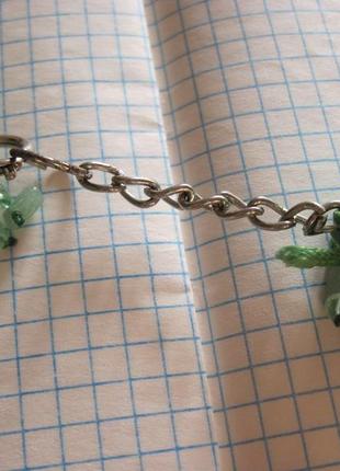 Бусы . ожерелье. зеленый камень.7 фото