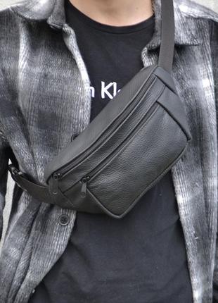 Кожаная бананка. лучшее качество на рынке. модель: 36164