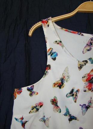 Шифоновая майка-блуза с бабочками и карманом atmosphere3 фото