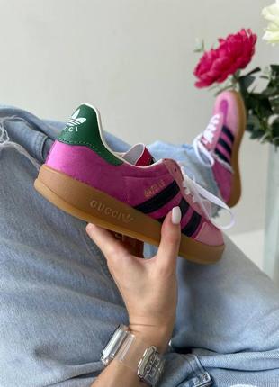 Кроссовки adidas gazelle x gucci pink8 фото