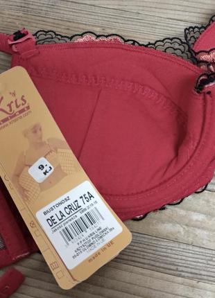 Kris комплект женского нижнего белья красный с кружевом на пушапе польша размер 75a6 фото