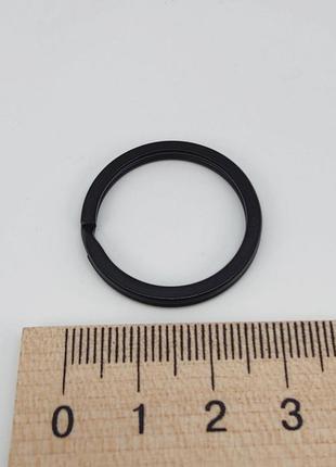 Кольцо (диаметр 28 мм.) черное заводное для брелка/ключей арт. 04412