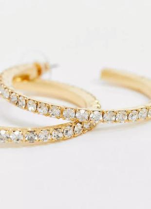 Оригінальні сережки кільця, сережки кільця krystal london swarovski asos4 фото