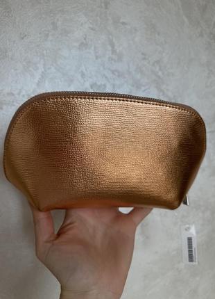 Косметичка золотиста золота середня середнього розміру