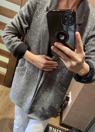 River island блейзер zara жакет пиджак удлиненный серый серебристый оригинал размер 38 м в наличии стильный демисезонный весна лето осень зима4 фото