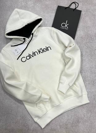 Мужское худи calvin klein / теплые толстовки келвин клейн на флисе