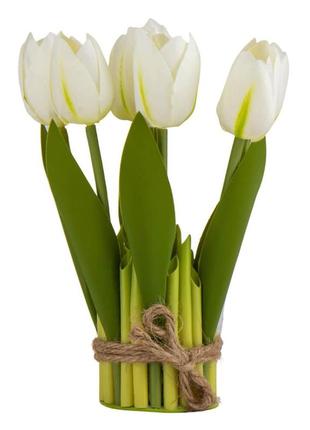 Букет тюльпанов, белый1 фото