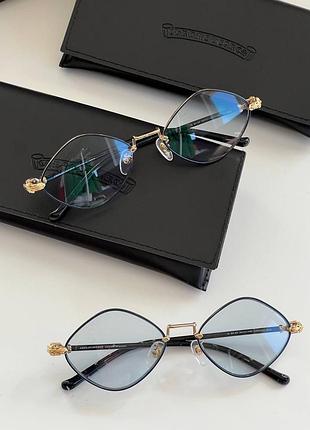 Хіт сезону 2024 окуляри прозорі лого бренд chrome hearts
