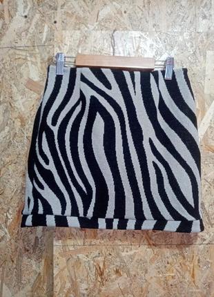 Короткая юбка прринт зебра3 фото