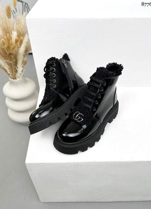 Хит сезона ботинки тедди с мехом натуральная лжа беж и черные зимние5 фото