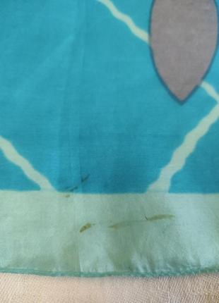 Голубой воздушный шелковый платок6 фото