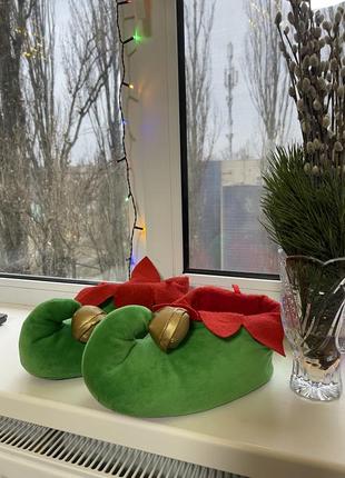 Тапочки обуви рождественское новогоднее эльфа костюм эльфа Эльфет7 фото