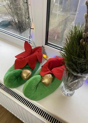 Тапочки обуви рождественское новогоднее эльфа костюм эльфа Эльфет9 фото