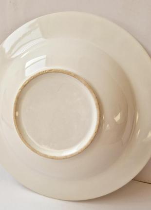 Тарелка глубокая суповая белая керамика 23 см с бортом3 фото