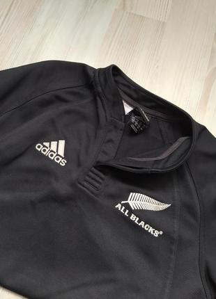 Чорна футболка поло з регбі adidas all blacks8 фото