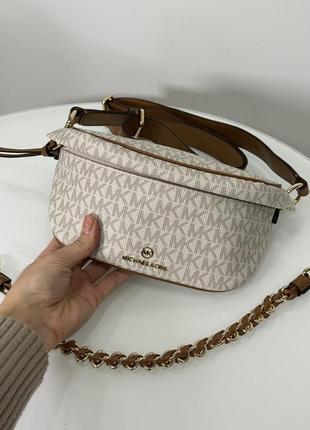 Сумка поясна брендова бананка michael kors slater extra-small logo оригінал на подарунок4 фото