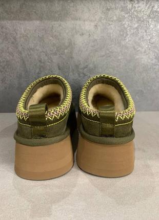 Угги уги угі уггі ugg tazz slipper platform «burnt olive»6 фото