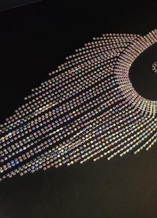 Чокер колье ожерелье кристаллы аб2 фото